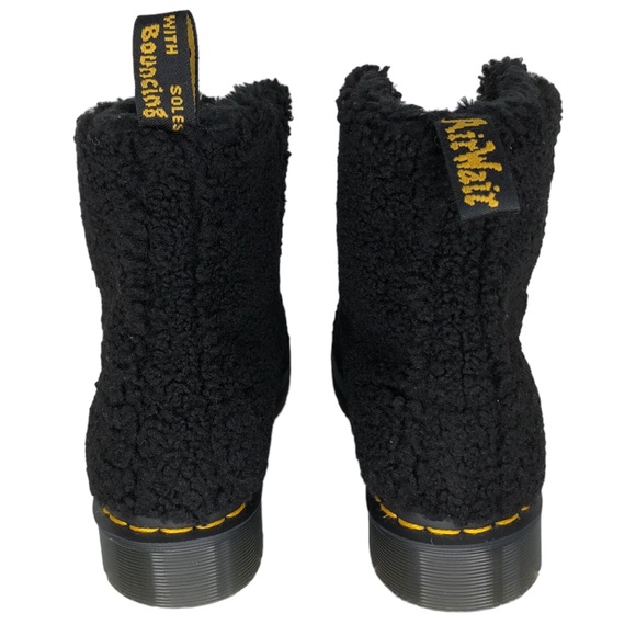 🆕 Dr. Martens 1460 Pascal Black Lux Borg Faux Shearling Combat Boots - Picture 4 of 11